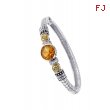 Alesandro Menegati 14K Accented Sterling Silver Bangle with White Topaz, Peridot and Citrine