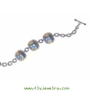 Alesandro Menegati 14K Accented Sterling Silver Bracelet with Blue and White Topaz
