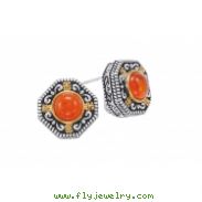 Alesandro Menegati 14K Accented Sterling Silver Earrings with Carnelian