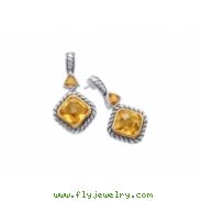 Alesandro Menegati 14K Accented Sterling Silver Earrings with Citrines