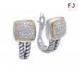 Alesandro Menegati 14K Accented Sterling Silver Earrings with Diamonds