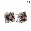 Alesandro Menegati 14K Accented Sterling Silver Earrings with Smoky Quartz and Iolites