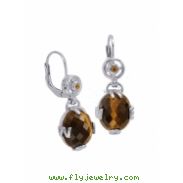 Alesandro Menegati 14K Accented Sterling Silver Earrings with Tiger Eye