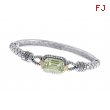 Alesandro Menegati 14K Accented Sterling Silver Green Amethyst and Diamonds Bangle