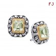 Alesandro Menegati 14K Accented Sterling Silver Green Amethyst and Diamonds Earrings