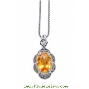 Alesandro Menegati 14K Accented Sterling Silver Necklace with Citrine and White Topaz