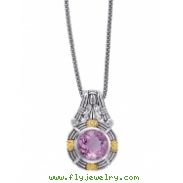 Alesandro Menegati 14K Accented Sterling Silver Necklace with Diamonds and Amethyst