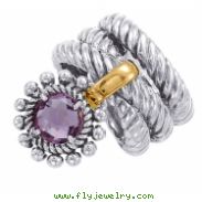 Alesandro Menegati 14K Accented Sterling Silver Ring with Amethyst