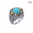 Alesandro Menegati 14K Accented Sterling Silver Ring with Turquoise