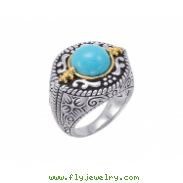 Alesandro Menegati 14K Accented Sterling Silver Ring with Turquoise