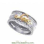 Alesandro Menegati 14K Gold & Sterling Silver "Love" Ring