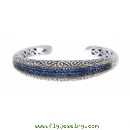 Alesandro Menegati 18K Accented Sterling Silver Bangle with Blue Sapphires