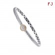 Alesandro Menegati 18K Accented Sterling Silver Bangle with Diamonds