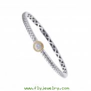 Alesandro Menegati 18K Accented Sterling Silver Bangle with Diamonds