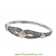 Alesandro Menegati 18K Accented Sterling Silver Bangle with Diamonds