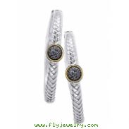 Alesandro Menegati 18K Accented Sterling Silver Earrings with Black and White Diamonds