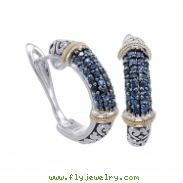 Alesandro Menegati 18K Accented Sterling Silver Earrings with Blue Sapphires