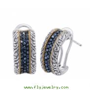 Alesandro Menegati 18K Accented Sterling Silver Earrings with Blue Sapphires