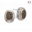 Alesandro Menegati 18K Accented Sterling Silver Earrings with Brown Diamonds