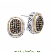 Alesandro Menegati 18K Accented Sterling Silver Earrings with Brown Diamonds