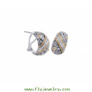 Alesandro Menegati 18K Accented Sterling Silver Earrings with Diamonds 