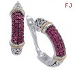 Alesandro Menegati 18K Accented Sterling Silver Earrings with Rubies