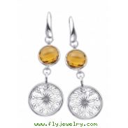 Alesandro Menegati 18K Accented Sterling Silver Honey Quartz Earrings