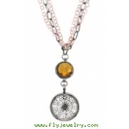 Alesandro Menegati 18K Accented Sterling Silver Honey Quartz Necklace