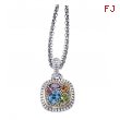 Alesandro Menegati 18K Accented Sterling Silver Multi Gemstones Necklace