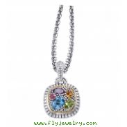 Alesandro Menegati 18K Accented Sterling Silver Multi Gemstones Necklace