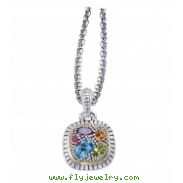 Alesandro Menegati 18K Accented Sterling Silver Multi Gemstones Necklace