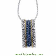 Alesandro Menegati 18K Accented Sterling Silver Necklace with Blue Sapphires