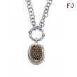 Alesandro Menegati 18K Accented Sterling Silver Necklace with Brown Diamonds