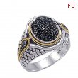 Alesandro Menegati 18K Accented Sterling Silver Ring with Black Diamonds