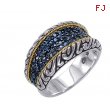 Alesandro Menegati 18K Accented Sterling Silver Ring with Blue Sapphires