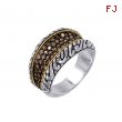 Alesandro Menegati 18K Accented Sterling Silver Ring with Brown Diamonds