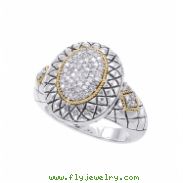 Alesandro Menegati 18K Accented Sterling Silver Ring with Diamonds