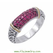 Alesandro Menegati 18K Accented Sterling Silver Ring with Rubies