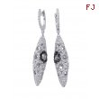 Alesandro Menegati Sterling Silver Black Diamonds and White Topaz Fancy Fashion Earrings