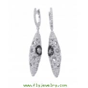 Alesandro Menegati Sterling Silver Black Diamonds and White Topaz Fancy Fashion Earrings