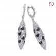 Alesandro Menegati Sterling Silver Black Diamonds and White Topaz Fancy Fashion Earrings