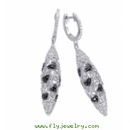 Alesandro Menegati Sterling Silver Black Diamonds and White Topaz Fancy Fashion Earrings