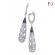 Alesandro Menegati Sterling Silver Black Diamonds and White Topaz Fancy Fashion Earrings