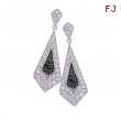 Alesandro Menegati Sterling Silver Black Diamonds and White Topaz Fancy Fashion Earrings