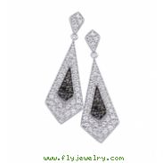 Alesandro Menegati Sterling Silver Black Diamonds and White Topaz Fancy Fashion Earrings