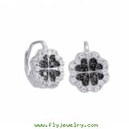 Alesandro Menegati Sterling Silver Black Diamonds and White Topaz Fancy Fashion Earrings