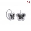 Alesandro Menegati Sterling Silver Black Diamonds and White Topaz Fancy Fashion Earrings