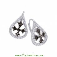 Alesandro Menegati Sterling Silver Black Diamonds and White Topaz Fashion Fancy Fashion Earrings