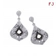 Alesandro Menegati Sterling Silver Black Diamonds and White Topaz Fashion Fancy Pendant Earrings