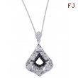 Alesandro Menegati Sterling Silver Black Diamonds and White Topaz Fashion Fancy Pendant Necklace
